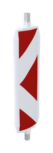 Schake kunststof zwaailamp type 40A, met doorlopende aluminium buis 40 x 40 mm, folie type 2, pijlvormig, rood/wit, dubbelzijdig rechts/links wijzend, 36057P2A