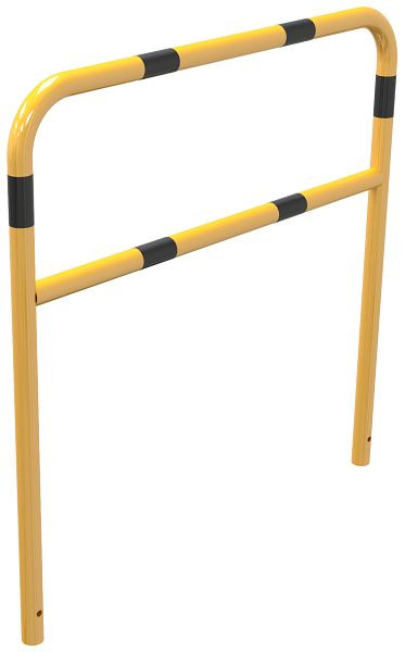 Schake deflectorstang van staalbuis Ø48mm, breedte: 1200mm, totale hoogte: 1200mm, met dwarsbalk, thermisch verzinkt, gecoat geel/zwart, 448_23BG