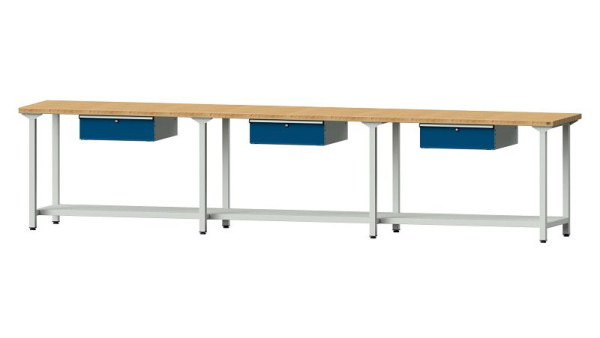 ANKE werkbanken werktafel, model 103, 4050 x 700 x 890 mm, RAL 7035/5010, BMP 40 mm, 400.533