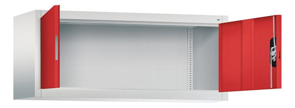 C+P bovenkast Acurado, H500xB1200xD400mm, kleur: lichtgrijs / vuurrood, verzonken handgreep, 9464-000 S10141