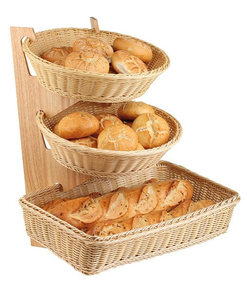 APS buffetframe, 3 niveaus, 59 x 30,5, hoogte: 59 cm, hout, opvouwbaar, veelzijdig inzetbaar, geschikt voor ronde manden, 33232