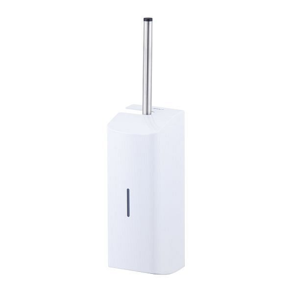 Air Wolf toiletborstelhouder met gesloten front, Alpha-serie, H x B x D: 283 x 100 x 116 mm (zonder handgreep), wit roestvrij staal, 60-127