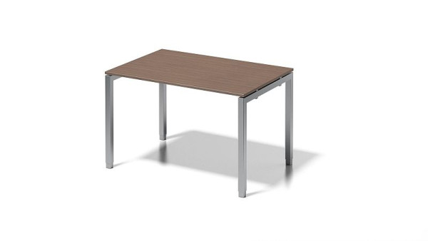 Bisley Cito bureau, 650-850 mm in hoogte verstelbaar U-frame, H 19 x B 1200 x D 800 mm, walnoot/zilver, DUH1208WN355