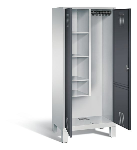 C+P reinigingsmiddelenkast Evolo, H1850xW810xD500mm, kleur: lichtgrijs / zwartgrijs, 48110-02 S10069