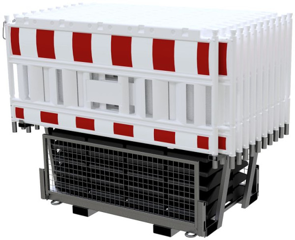 Schake slagboom SET4 bestaande uit: 1x dubbele pallet, 20x slagboom NOX, zonder lampadapter, rood/wit folie, 33420K2-SET4