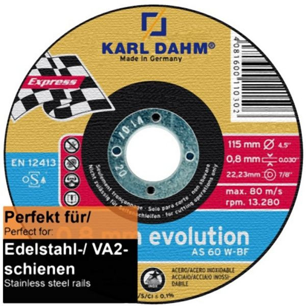 Karl Dahm Metallsägeblatt V2A extra dünn Ø115 mm, 10848