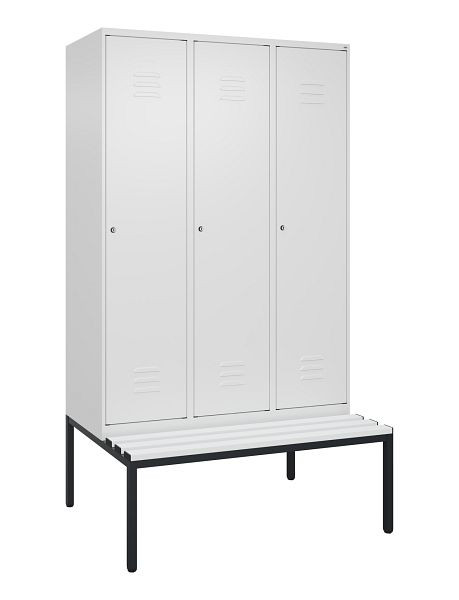 C+P luierkluis Classic PLUS met middenwand, 3 vakken, 2120x1200x815mm, 9016/9016, cilindersloten, 0800507-32F S10029