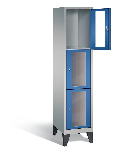 C+P lockerkast Classic, H1850xB420xD500mm, kleur: wit aluminium / gentiaanblauw, 8010A123 S10013