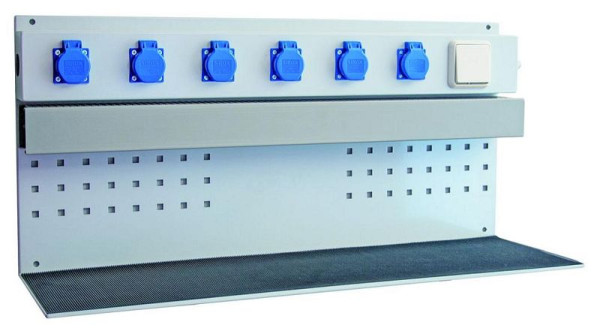 KLW accu-oplaadplateau met 5,00 m kabel en massief rubberen Schuko-stekker, zwart, 830 x 400 x 250 mm, 1037051