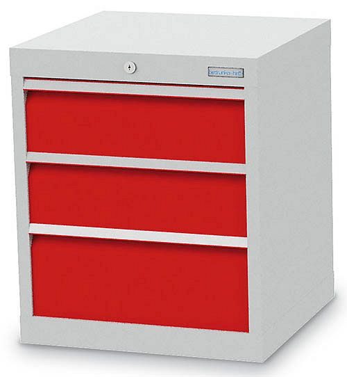 Bedrunka + Hirth ladekast, diepte 500 mm, R 18-16, aantal laden: 3.530 x 500 x 619 mm, paneelhoogte in mm: 2x150, 1x200 mm, 46.021-75