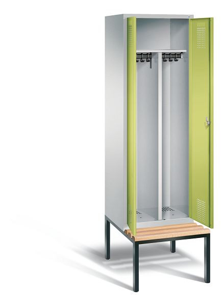 C+P zwart wit kastje Evolo, H2090xW610xD815mm, kleur: lichtgrijs / virid groen, 48052-20 S10240