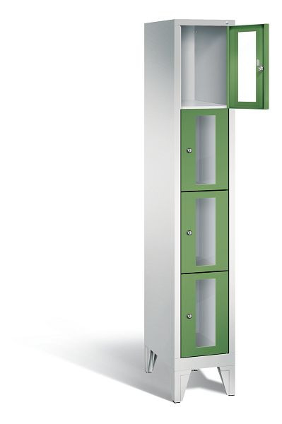 C+P lockerkast Classic, H1850xB320xD500mm, kleur: lichtgrijs / reseda groen, 8010A104 S10004