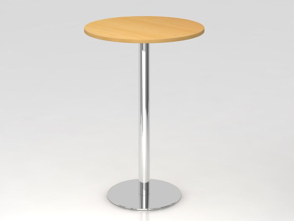 Hammerbacher bartafel 80cm rond beuken/chroom, verchroomd frame, VSTH08/6/C