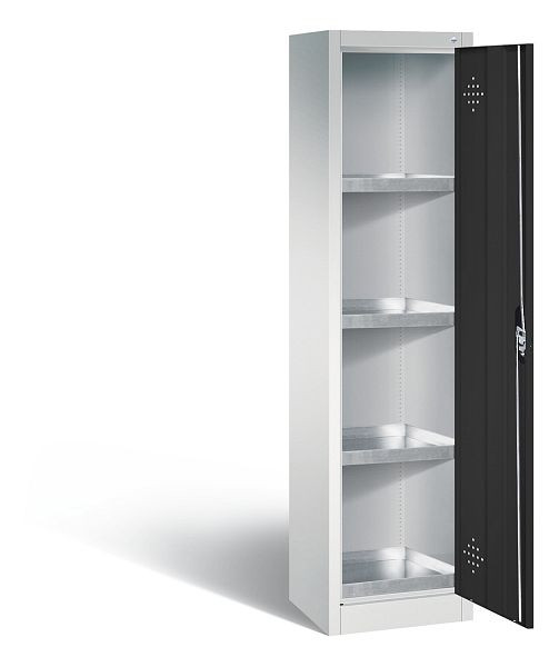 C+P klimaatkast Acurado, H1950xW502xD500mm, kleur: lichtgrijs/zwartgrijs, verzonken handgreep, 8901-315 S10154