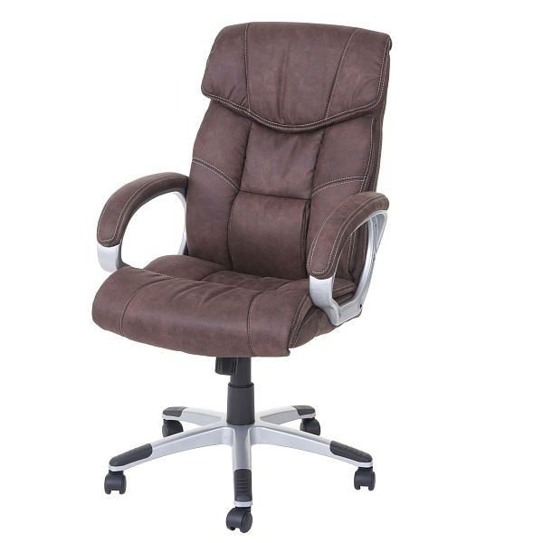 Mendler bureaustoel HWC-A71, directiestoel, draaistoel, bureaustoel, stof/textiel, suede look vintage bruin, 59776