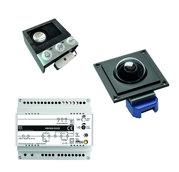 TCS video:kit met ingebouwde deurluidspreker ASI12000 + AMI dome camera module AMI10620 + control unit VBVS05, VK04