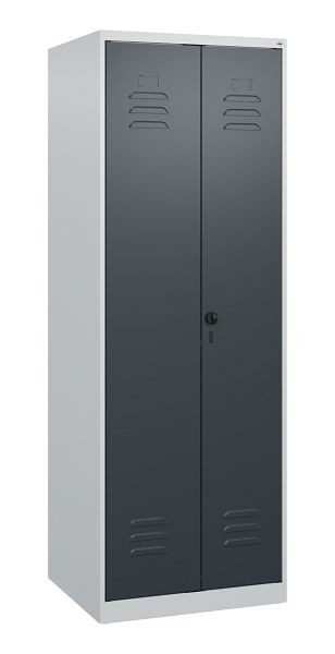 C+P Umkleidespind Classic PLUS, Doppel-Spind, 2 Abteile, 1700x600x500mm, 7035/7016, Drehriegel, 0800027-20P S10007