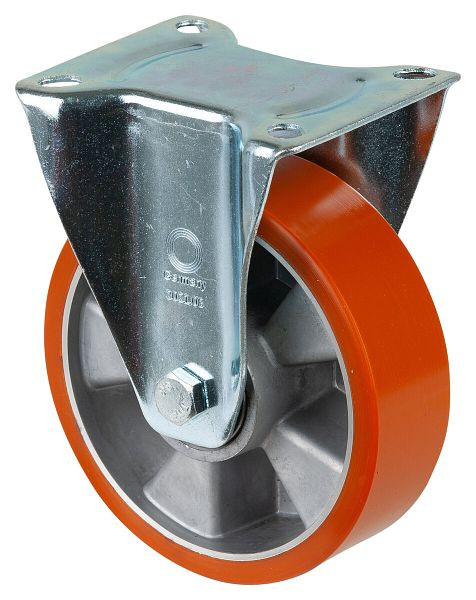 BS-rollen transportrol, vaste rol, wielbreedte 50 mm, wiel-Ø 160 mm, draagvermogen 300 kg, gegoten polyurethaan, aluminium wiellichaam, kogellager, L410.B90.160