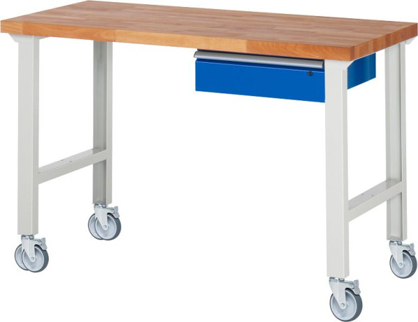 RAU verrijdbare werkbank 7001A1, 1500x700x1000mm, 4 zwenkwielen, 05-7001A1-157B4S4.11