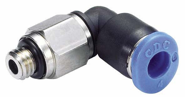 timmer B-WEdM-6-M7-KU, mini-serie knie-inschroefkoppeling, drukloos verstelbaar, slang-Ø: 6 mm, schroefdraad: M7, VE: 10 stuks, 03180636