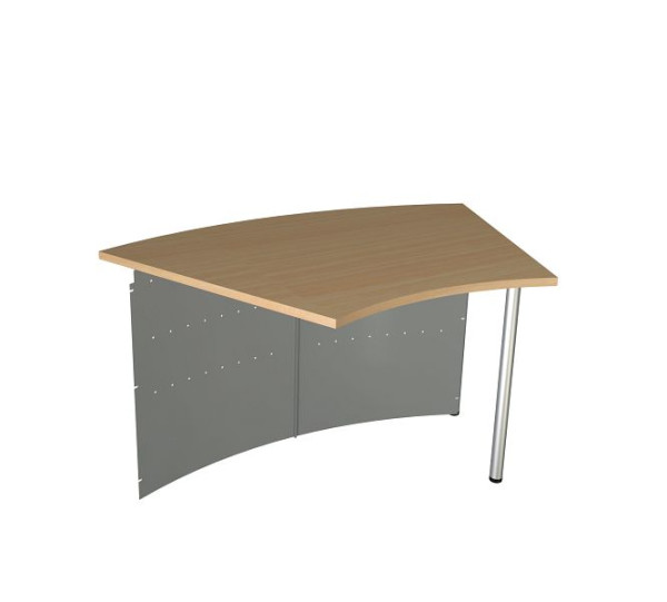 Kerkmann compact toonbank Genua aanschuiftafel 45°, B 1265 x D 800 x H 720 mm, aluminium zilver/beuken, 22399314