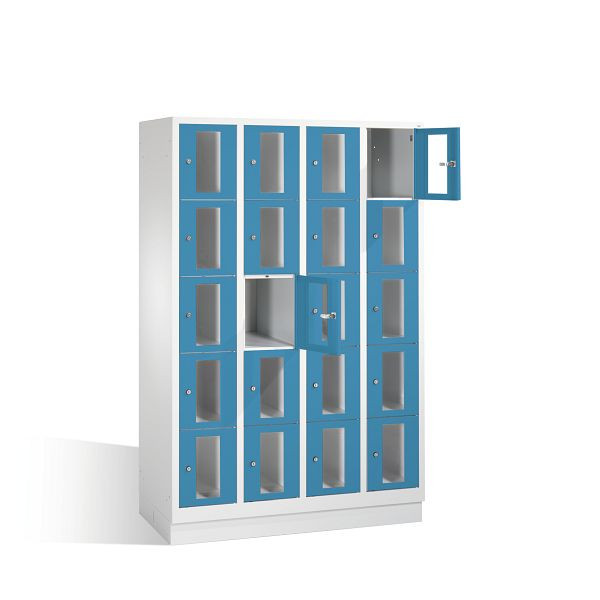 C+P lockerkast Classic, H1800xB1190xD500mm, kleur: lichtgrijs / lichtblauw, 8020A405 S10003