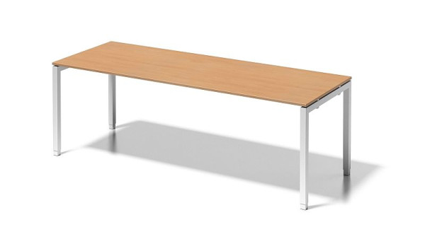 Bisley Cito bureau, 650-850 mm in hoogte verstelbaar U-frame, H 19 x B 2200 x D 800 mm, beuken/verkeerswit, DUH2208BC396