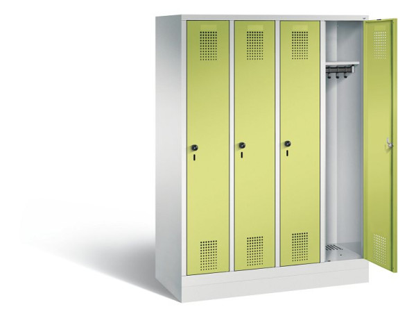 C+P schoollocker Evolo, H1600xB1190xD500mm, kleur: lichtgrijs / virid groen, 480206-40 S10064