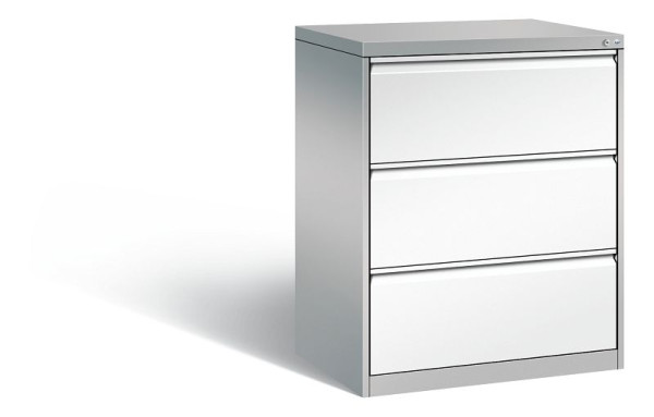 C+P archiefkast Acurado, H1045xW787xD590mm, kleur: wit aluminium / verkeerswit, handgreep, 12923-322 S10036