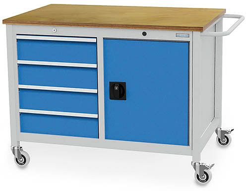 Bedrunka + Hirth verrijdbare bakwerkbank, type 1250 M, vv 2 behuizingen type 500, 04.12.19VA