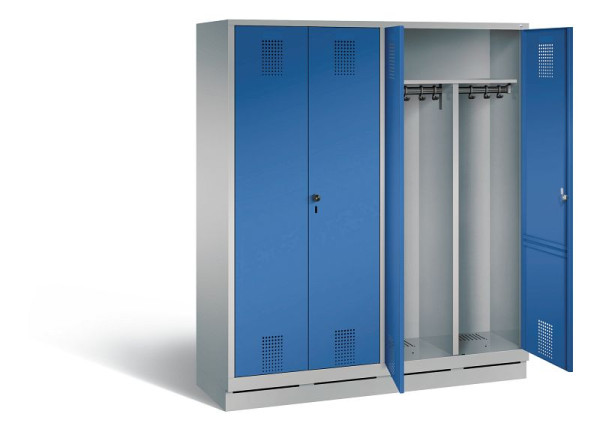 C+P zwart wit kastje Evolo, H1800xW1590xD500mm, kleur: wit aluminium / gentiaanblauw, 48022-42 S10070
