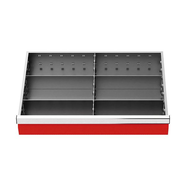 Bedrunka + Hirth lade-inzet, serie T500-6, middenvakrails, met 4 tussenschotten, 168-144A