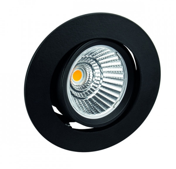 rutec Projekt BAN COB LED - inbouwspot draaibaar, rond, 350mA, 7W, IP40, 2700K, CRI90 - zwart, PEG352UWWOK