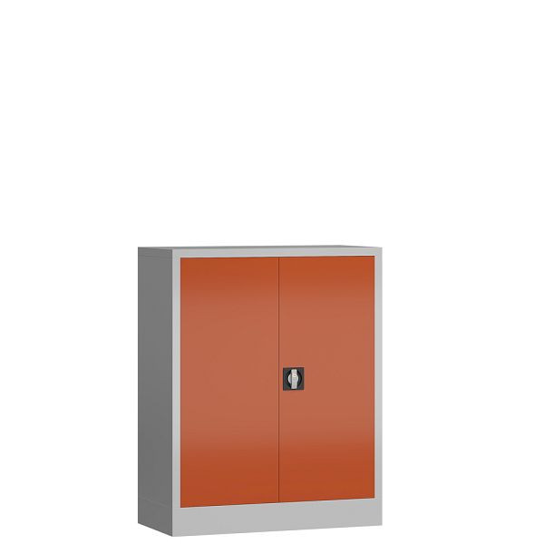 Lüllmann ClassiX draaideurkast, 1000 x 800 x 380 mm, lichtgrijs/vuurrood, X-530314