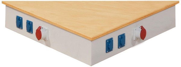 ANKE zijbevestiging zijkant lengte 1070 mm; 170 mm hoog; 3-Eck groep werkbank; per zijde: 1xCEE-aansluiting met deksel; 2x Schuko-contactdoos met deksel, 900.063
