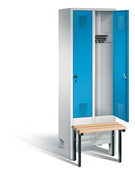 C+P garderobe Evolo, H1850xW610xD815mm, kleur: lichtgrijs / lichtblauw, 48030-20 S10008