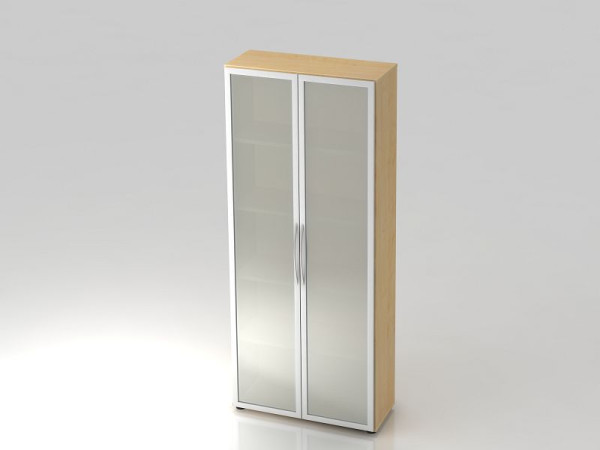 Hammerbacher vitrinekast 5OH 34, 6cm diep gebogen greep esdoorn, 80x34,9x188 cm (BxDxH), V4200/3/S/BM