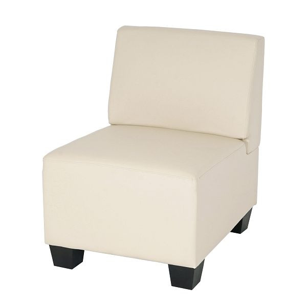 Mendler Modulaire fauteuil zonder armleuningen, centraal deel Lyon, imitatieleer, crème, 21690