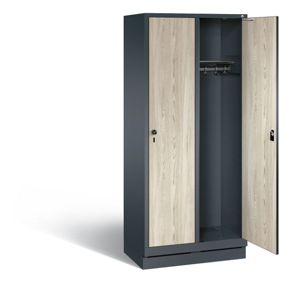 C+P garderobe Evolo, H1800xW810xD500mm, kleur: antracietgrijs / Sen ash decor, 48020-22 S10797