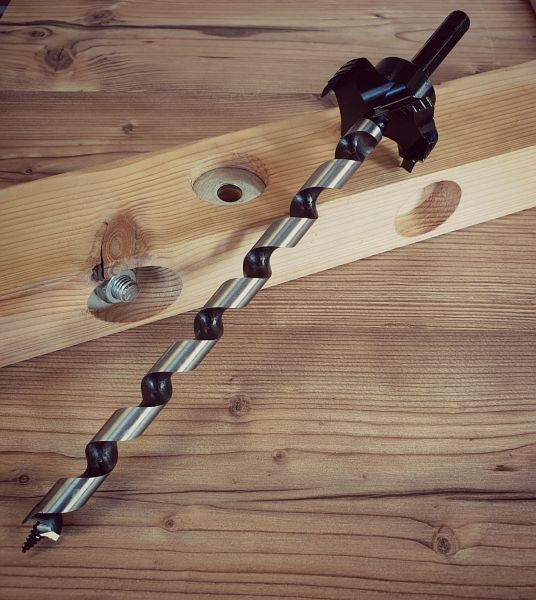 Famag combi-set vijzel / insteekverzinkboor, boor Ø 14, 16, 18 mm incl. Verzinkboor Ø 40, 50, 60 mm, executie: GL 460 mm, 1411.400.00