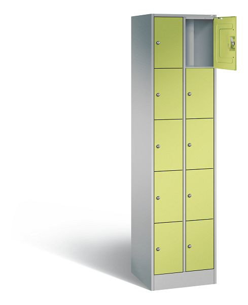 C+P lockerkast serie 8070, H1950xW460xD480mm, kleur: wit aluminium / virid green, 80700-20 S10402