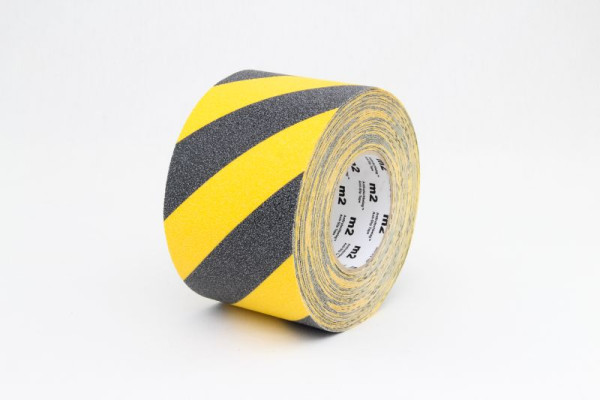 m2 antislip bekleding waarschuwingsmarkering zwart/geel rol 100mmx18,3m, M1WR100183