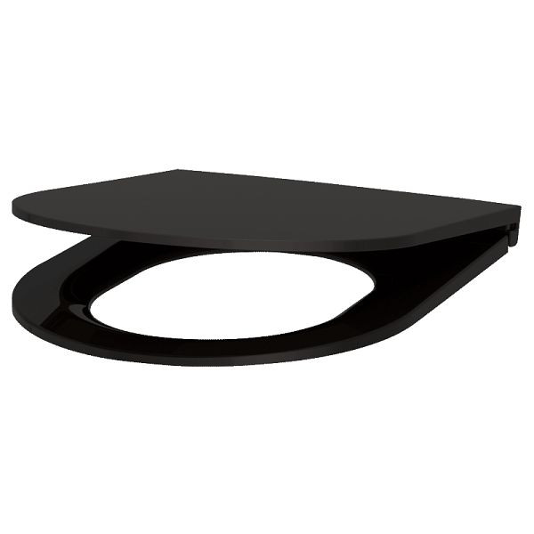 KEMMLIT toiletbril met slank design, zwart, topkwaliteit, 252.939