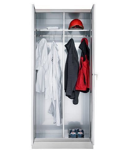 DENIOS roestvrijstalen kledingkast Inox, B 800, D 500, H 1800 mm, 251-575