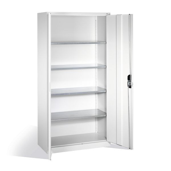 C+P tijdschriftenkast serie 13, H1980xB1000xD420mm, kleur: lichtgrijs, verzonken handgreep, 133144-20 S10138