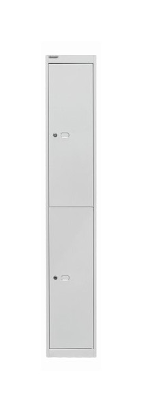 Bisley kantoorkledingkast, 1 vak, 2 vakken, lichtgrijs, CLK122645