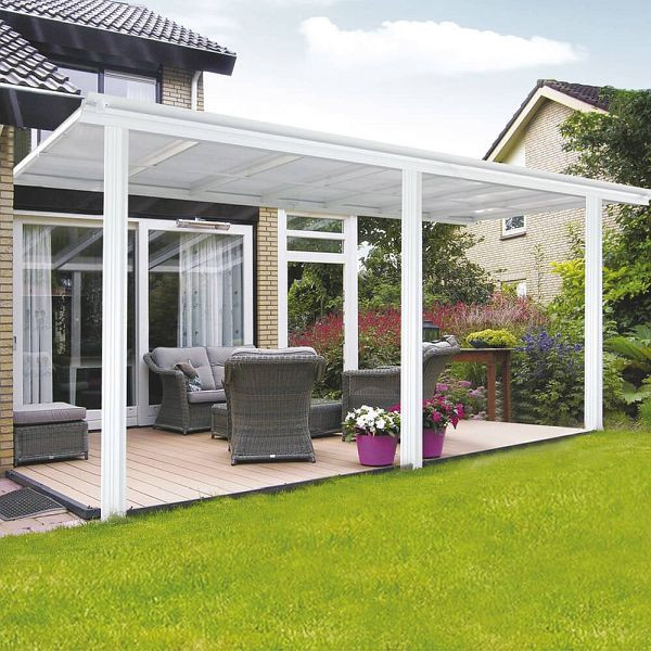 HOME DELUXE terrasoverkapping SOLIS - 618 x 303 x 226/278 cm wit, 6551