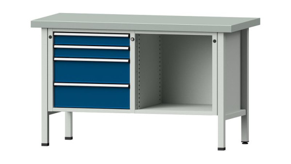 ANKE werkbanken kistwerkbank, model 134 V, 1500 x 700 x 900 mm, RAL 7035/5010, ZBP 50 mm, 305.047