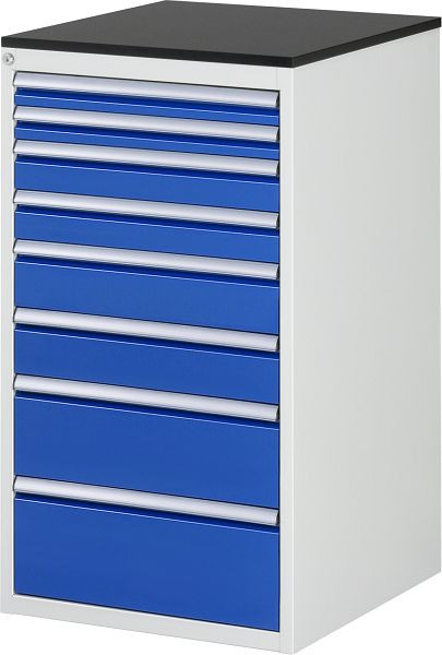 RAU ladekast serie 7000, B580xD650xH1030mm, laden: 2xH60, 2xH90, 2xH120, H180, H210mm, werkblad melaminehars gecoat, 03-L7.11A-M.11