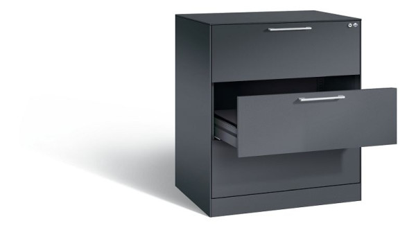C+P archiefkast Asisto, H1010xB800xD600mm, kleur: zwart-grijs, beugelgreep, 146243-322 S10018